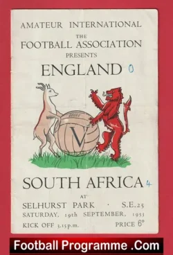 England v South Africa 1953 Amateur International Selhurst Park