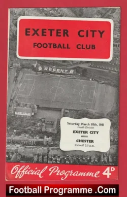 Exeter City v Chester 1961 - football programme