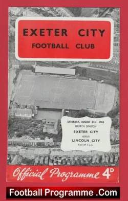 Exeter City v Lincoln City 1963 - football programme