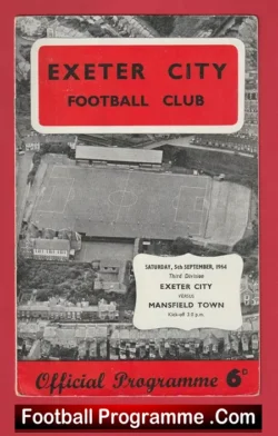 Exeter City v Mansfield Town 1964 - football programme