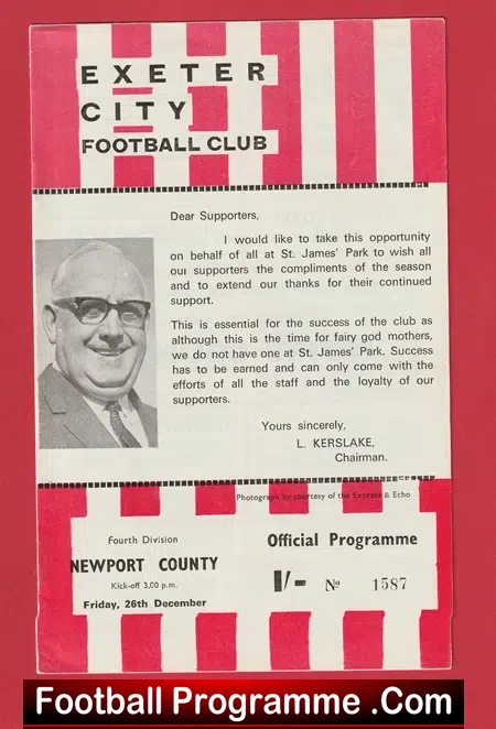 Exeter City v Newport County 1969