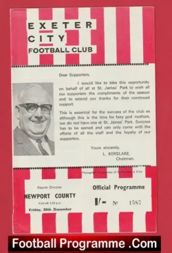Exeter City v Newport County 1969