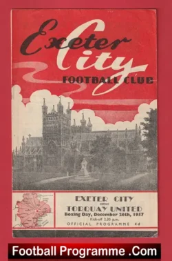 Exeter City v Torquay United 1957 - football programme