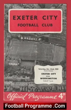 Exeter City v Workington 1960 - football programme