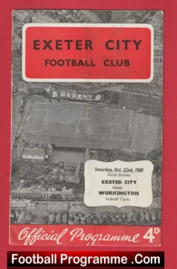 Exeter City v Workington 1960 - football programme