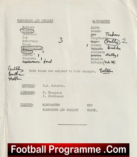 Farnworth & Worsley v Manchester 1970 - Lancashire Cup