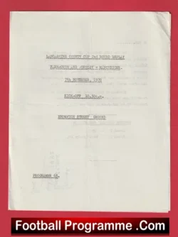 Farnworth & Worsley v Manchester 1970 - Lancashire Cup - football programme
