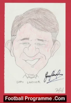 Football Caricature – Gary Lineker – Signed Autograph Tottenham