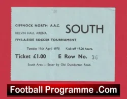 Giffnock North Five A Side Soccer Tournament Kelvin Arena 1978