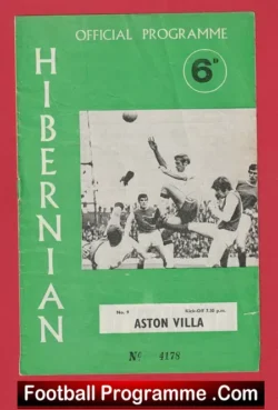 Hibernian Hibs v Aston Villa 1969 – Friendly Match