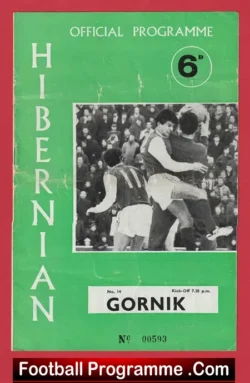 Hibernian Hibs v Gornik Zabrze 1969 - Friendly Match Poland - football programme