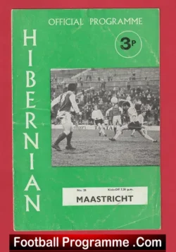 Hibernian Hibs v Maastricht 1971 - Friendly Match Holland Team - football programme