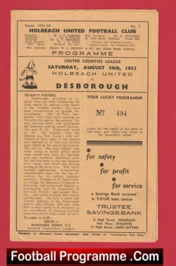 Holbeach United v Desborough Town 1952 – United Counties League