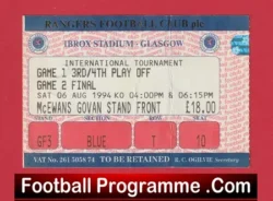 International Tournament Final Ibrox Stadium Glasgow 1994 Ticket