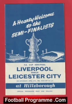 Leicester City v Liverpool 1963 - FA Cup Semi Final Hillsborough - football programme