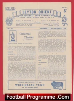 Leyton Orient v Workington Town 1954 - 1950s Programme - football programme