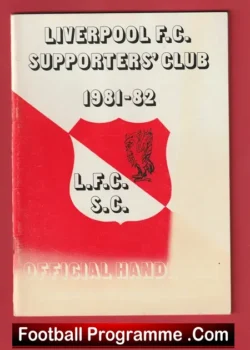 Liverpool Football Club Official Handbook 1981 - 1982 - football memorabilia