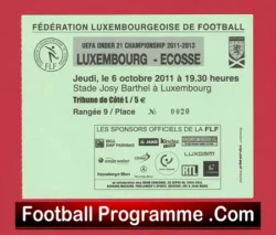 Luxembourg v Scotland 2011 – Ticket U21 Under 21’s Championship