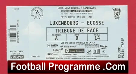 Luxembourg v Scotland 2012 – Ticket International Match