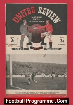 Manchester United v Aston Villa 1948 – 1940s Man Utd