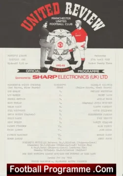 Manchester United v Barnsley 1993 - Reserve Match - Dion Dublin - football programme