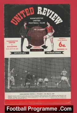 Manchester United v Blackpool 1965 - football programme