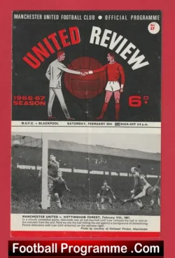 Manchester United v Blackpool 1967 - Man Utd - football programme