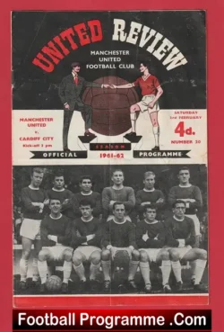 Manchester United v Cardiff City 1962 - football programme