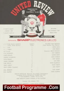 Manchester United v Coventry City 1990 - Reserves Mark Robins - football programme