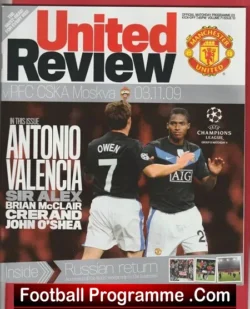 Manchester United v CSKA Moscow 2009 - Champions League - football programme