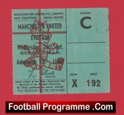Manchester United v Everton 1970 – Man Utd Tickets