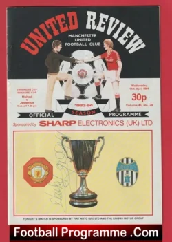 Manchester United v Juventus 1984 - Autographed Harry Gregg Plus - football programme