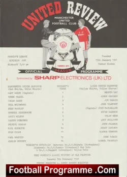 Manchester United v Leeds United 1991 - Reserves Ryan Giggs - football programme