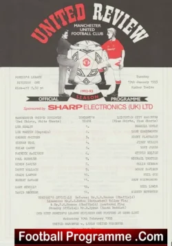 Manchester United v Leicester City 1993 - David Beckham Reserve - football programme