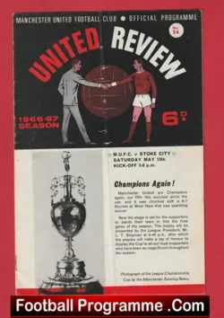 Manchester United v Stoke City 1967 - Man Utd - football programme