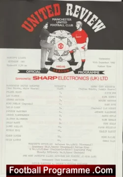 Manchester United v Stoke City 1993 - Reserve Andrei Kanchelskis - football programme