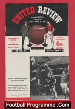 Manchester United v Sunderland 1964 - football programme
