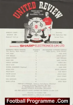 Manchester United v Wolves 1992 - Reserves Nicky Butt - football programme