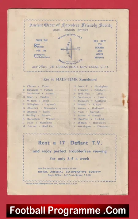 Millwall v Exeter City 1961