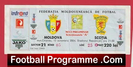 Moldova v Scotland 2004 – Football Ticket