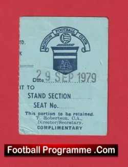 Morton Football Ticket – 1979