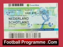 Netherlands v Scotland 2009 – Ticket – Holland