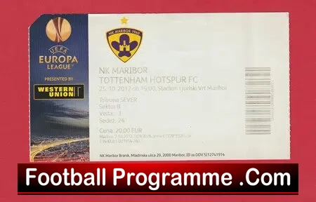 NK Maribor v Tottenham 2012 – Football Ticket Slovenia