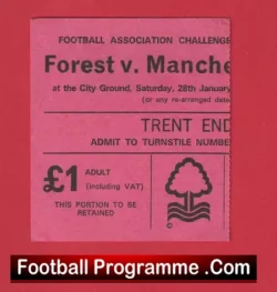 Nottingham Forest v Manchester City 1978 – Ticket Rearranged