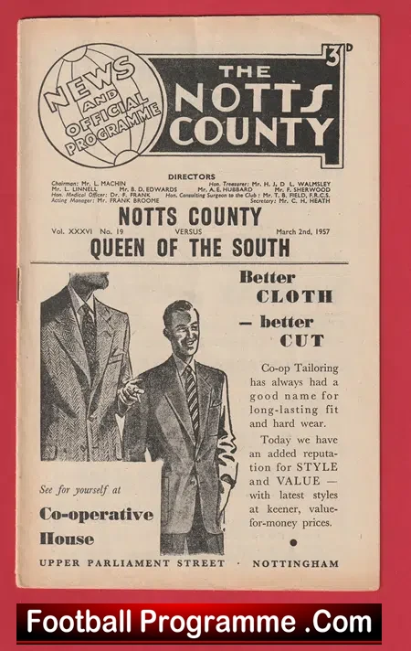 Notts County v Queen Of The South 1957