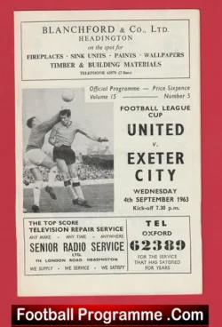 Oxford United v Exeter City 1963 - football programme