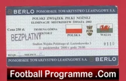 Poland v Wales 2000 – Football Ticket