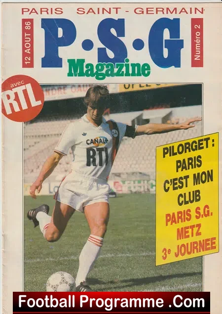 PSG Paris Saint-Germain v Metz 1986 - Multi Autographed SIGNED