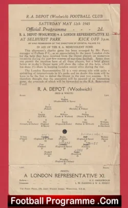 R A Depot v London Representative X1 1945 - War Time Friendly