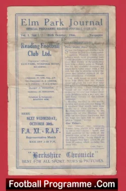 Reading v Exeter City 1946 - Issue One ! - football programme